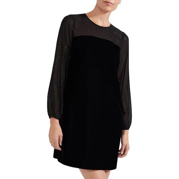 NWT HOBBS LONDON ZARIAH DRESS 🌞 Current Season 🌞 Velvet Black Rhinestone sz 12 - Picture 6 of 6